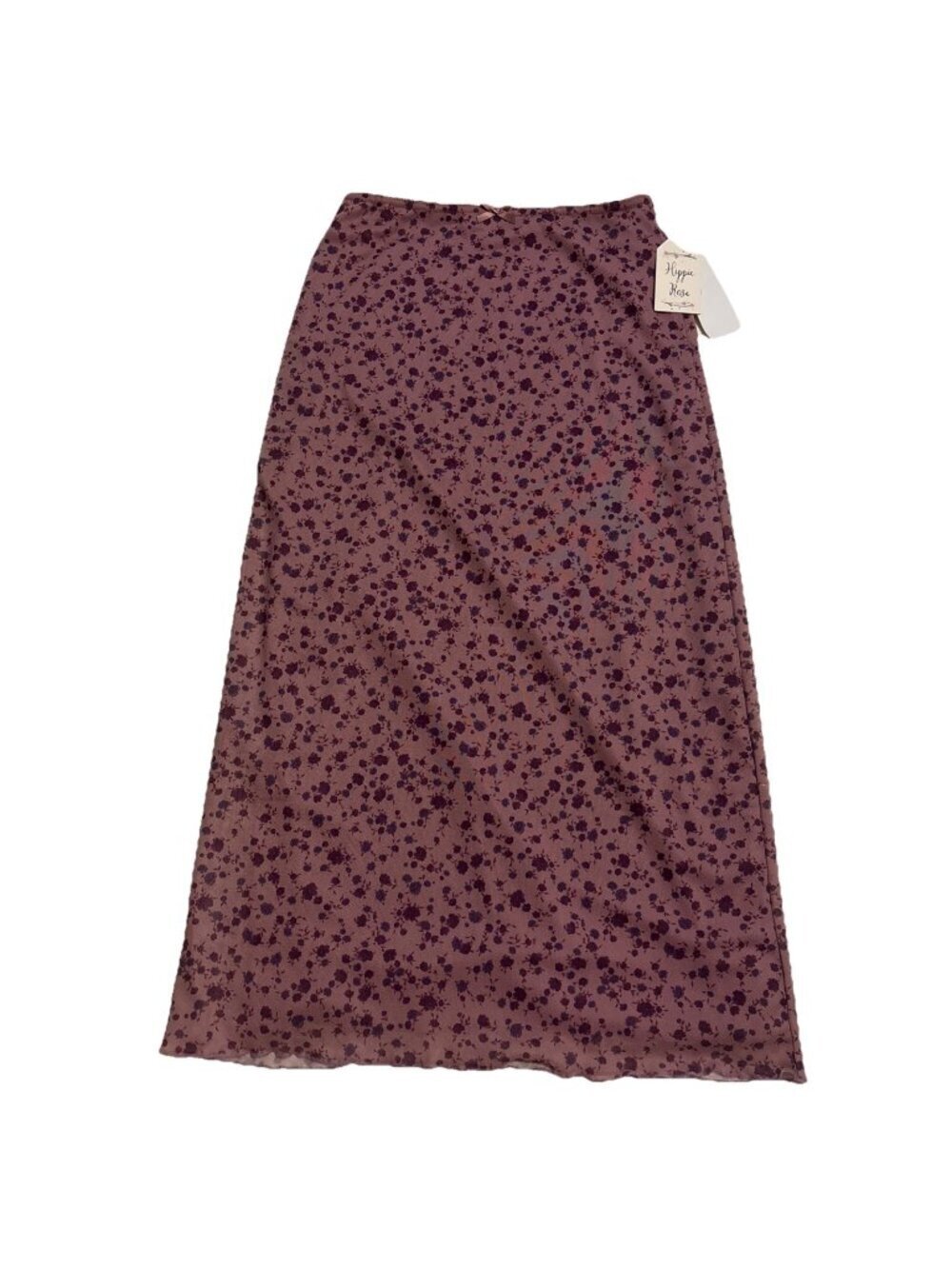 Hippie Rose Long Pink Floral Pull On Skirt Size Small NWT Cottage Core Lined